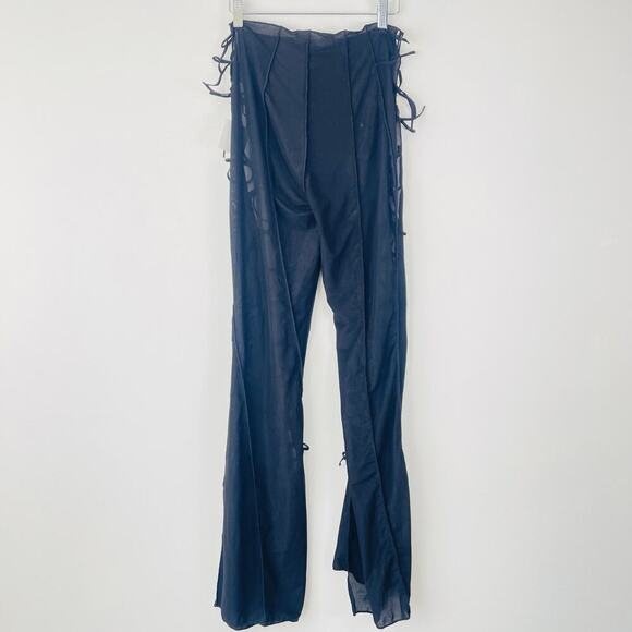 BKBT Concept Womens sheer peep tie leggings size Large NWT - Picture 8 of 10